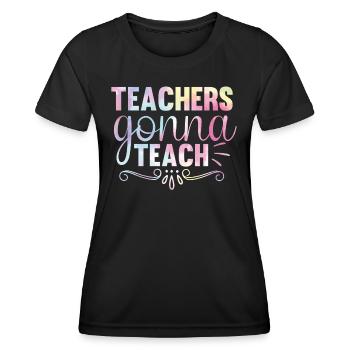 Back to School Teacher Tie Sports Education - Women's Functional T-Shirt - black - Front - AI Model Female 172 light (172cm)