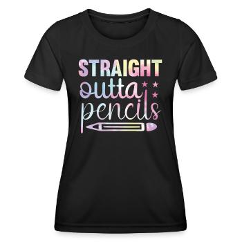 Funny back to school tie rainbow - Women's Functional T-Shirt - black - Front - AI Model Female 172 light (172cm)