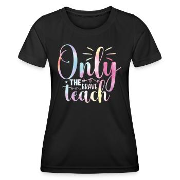 Back To School Tie Rainbow Brave Physical - Women's Functional T-Shirt - black - Front - AI Model Female 172 light (172cm)