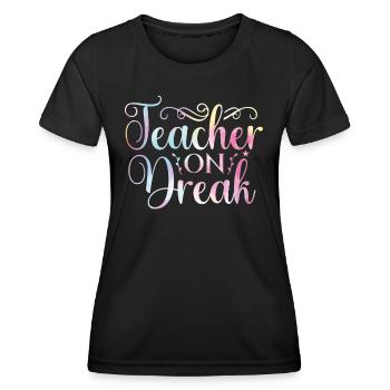 Funny school holiday tie rainbow - Women's Functional T-Shirt - black - Front - AI Model Female 172 light (172cm)