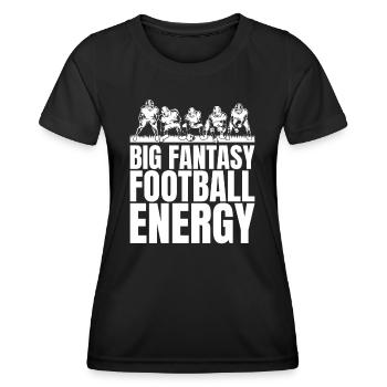 Lustiger großer Energie-Fantasie-Fußball - Frauen Funktions-T-Shirt - Schwarz - Vorne - AI Model Female 172 light (172cm)