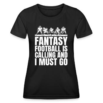 Lustiger Männer-Fantasy-Fußball - Frauen Funktions-T-Shirt - Schwarz - Vorne - AI Model Female 172 light (172cm)