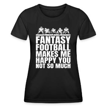 Happy fantasy football of funny men - Women's Functional T-Shirt - black - Front - AI Model Female 172 light (172cm)