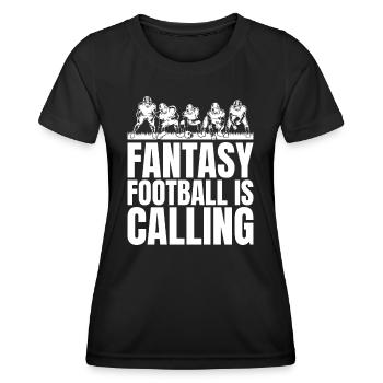 Funny Mens Fantasy Football is calling - Women's Functional T-Shirt - black - Front - AI Model Female 172 light (172cm)