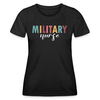 La vie d’une infirmière militaire - T-shirt sport Femme - noir - Devant - AI Model Female 172 light (172cm)