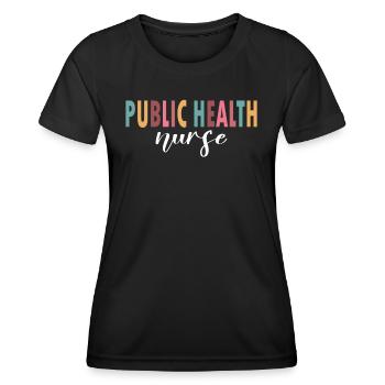 Vie de l’infirmière en public - T-shirt sport Femme - noir - Devant - AI Model Female 172 light (172cm)