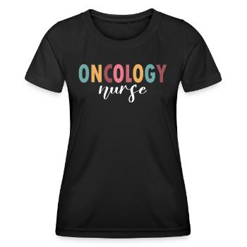 Onocologie-Infirmière-Vie - T-shirt sport Femme - noir - Devant - AI Model Female 172 light (172cm)