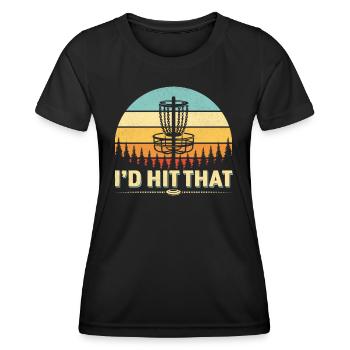 I'd Hit That Funny Disc Golfer - Frauen Funktions-T-Shirt - Schwarz - Vorne - AI Model Female 172 light (172cm)