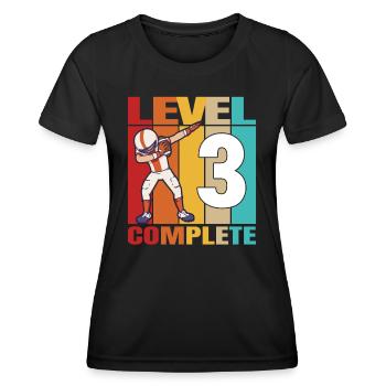 3rd Football Birthday Level 3 Complete 3 Years Old - Frauen Funktions-T-Shirt - Schwarz - Vorne - AI Model Female 172 light (172cm)