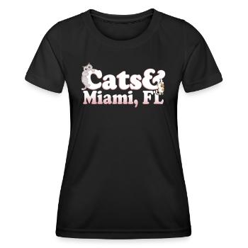 Chats Kawaii mignons et Miami, FL chat pour femme et - T-shirt sport Femme - noir - Devant - AI Model Female 172 light (172cm)