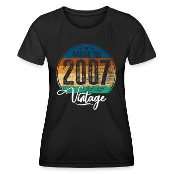 Vintage Made in 2007 Year of birth 2007 Birthday - Women's Functional T-Shirt - black - Front - AI Model Female 172 light (172cm)