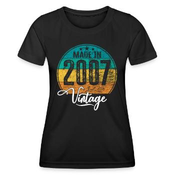 Vintage Made in 2007 Geburtsjahr 2007 Geburtstag - Frauen Funktions-T-Shirt - Schwarz - Vorne - AI Model Female 172 light (172cm)