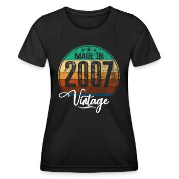Vintage Made in 2007 Geburtsjahr 2007 Geburtstag - Frauen Funktions-T-Shirt - Schwarz - Vorne - AI Model Female 172 light (172cm)