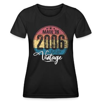 Vintage Made in 2006 Geburtsjahr 2006 Geburtstag - Frauen Funktions-T-Shirt - Schwarz - Vorne - AI Model Female 172 light (172cm)