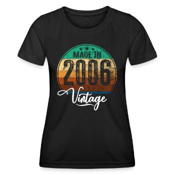 Vintage Made in 2006 Geburtsjahr 2006 Geburtstag - Frauen Funktions-T-Shirt - Schwarz - Vorne - AI Model Female 172 light (172cm)