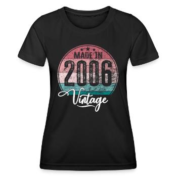 Vintage Made in 2006 Geburtsjahr 2006 Geburtstag - Frauen Funktions-T-Shirt - Schwarz - Vorne - AI Model Female 172 light (172cm)