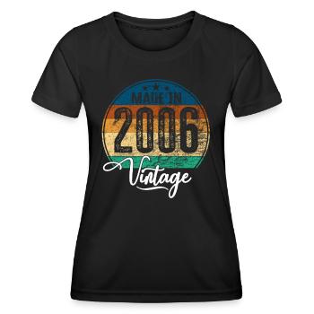 Vintage Made in 2006 Geburtsjahr 2006 Geburtstag - Frauen Funktions-T-Shirt - Schwarz - Vorne - AI Model Female 172 light (172cm)