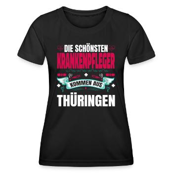 Die Schönsten Krankenpfleger Kommen Aus Thüringen - Frauen Funktions-T-Shirt - Schwarz - Vorne - AI Model Female 172 light (172cm)