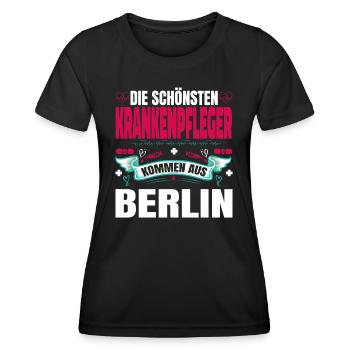 Die Schönsten Krankenpfleger Kommen Aus Berlin - Frauen Funktions-T-Shirt - Schwarz - Vorne - AI Model Female 172 light (172cm)