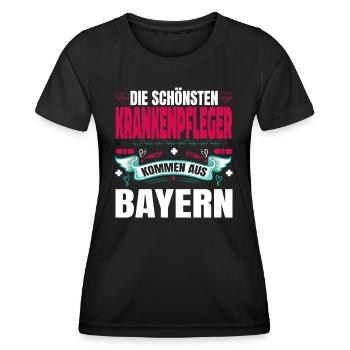 Die Schönsten Krankenpfleger Kommen Aus Bayern - Frauen Funktions-T-Shirt - Schwarz - Vorne - AI Model Female 172 light (172cm)