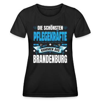 Die Schönsten Pflegekräfte Kommen Aus Brandenburg - Frauen Funktions-T-Shirt - Schwarz - Vorne - AI Model Female 172 light (172cm)