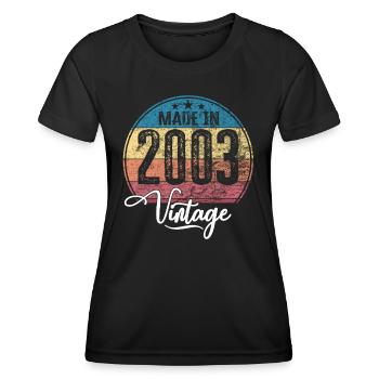 Vintage Made in 2003 Year of birth 2003 Birthday - Women's Functional T-Shirt - black - Front - AI Model Female 172 light (172cm)