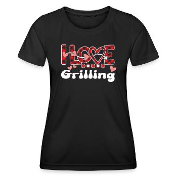 I Love Grilling Girls Grilling - Women's Functional T-Shirt - black - Front - AI Model Female 172 light (172cm)