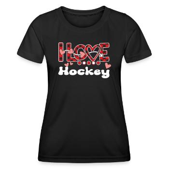 I Love Hockey Girls Hockey - Women's Functional T-Shirt - black - Front - AI Model Female 172 light (172cm)