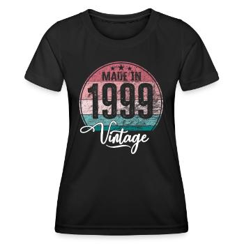 Vintage Made in 1999 Year of birth 1999 Birthday - Women's Functional T-Shirt - black - Front - AI Model Female 172 light (172cm)