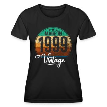 Vintage Made in 1999 Year of birth 1999 Birthday - Women's Functional T-Shirt - black - Front - AI Model Female 172 light (172cm)