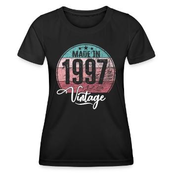 Vintage Made in 1997 Year of birth 1997 Birthday - Women's Functional T-Shirt - black - Front - AI Model Female 172 light (172cm)