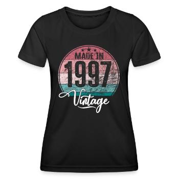 Vintage Made in 1997 Year of birth 1997 Birthday - Women's Functional T-Shirt - black - Front - AI Model Female 172 light (172cm)
