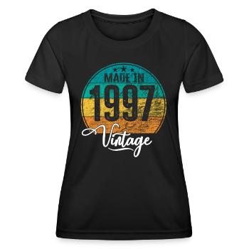 Vintage Made in 1997 Year of birth 1997 Birthday - Women's Functional T-Shirt - black - Front - AI Model Female 172 light (172cm)