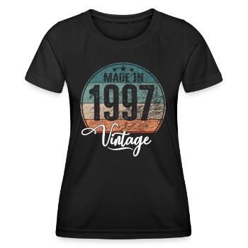 Vintage Made in 1997 Year of birth 1997 Birthday - Women's Functional T-Shirt - black - Front - AI Model Female 172 light (172cm)