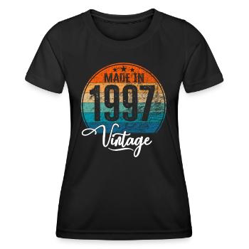 Vintage Made in 1997 Year of birth 1997 Birthday - Women's Functional T-Shirt - black - Front - AI Model Female 172 light (172cm)