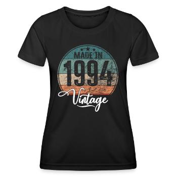 Vintage Made in 1994 Geburtsjahr 1994 Geburtstag - Frauen Funktions-T-Shirt - Schwarz - Vorne - AI Model Female 172 light (172cm)