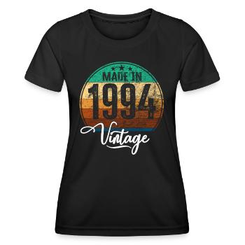 Vintage Made in 1994 Geburtsjahr 1994 Geburtstag - Frauen Funktions-T-Shirt - Schwarz - Vorne - AI Model Female 172 light (172cm)