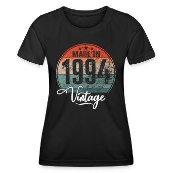Vintage Made in 1994 Geburtsjahr 1994 Geburtstag - Frauen Funktions-T-Shirt - Schwarz - Vorne - AI Model Female 172 light (172cm)