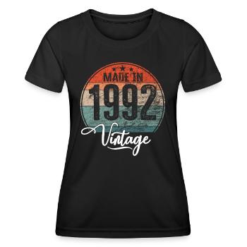 Vintage Made in 1992 Geburtsjahr 1992 Geburtstag - Frauen Funktions-T-Shirt - Schwarz - Vorne - AI Model Female 172 light (172cm)