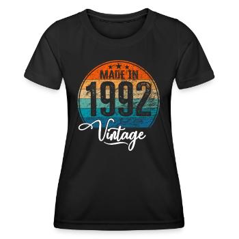 Vintage Made in 1992 Geburtsjahr 1992 Geburtstag - Frauen Funktions-T-Shirt - Schwarz - Vorne - AI Model Female 172 light (172cm)