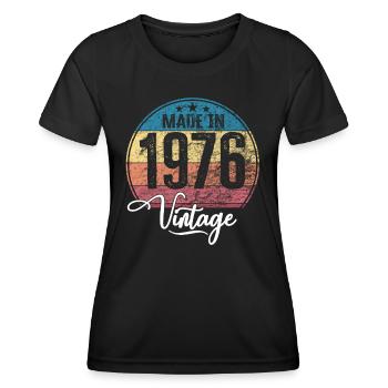 Vintage Made in 1976 Year of birth 1976 Birthday - Women's Functional T-Shirt - black - Front - AI Model Female 172 light (172cm)
