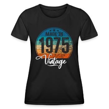 Vintage Made in 1975 Geburtsjahr 1975 Geburtstag - Frauen Funktions-T-Shirt - Schwarz - Vorne - AI Model Female 172 light (172cm)