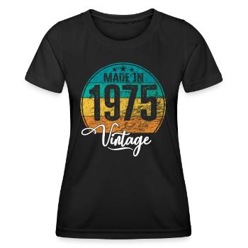 Vintage Made in 1975 Geburtsjahr 1975 Geburtstag - Frauen Funktions-T-Shirt - Schwarz - Vorne - AI Model Female 172 light (172cm)