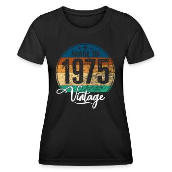 Vintage Made in 1975 Geburtsjahr 1975 Geburtstag - Frauen Funktions-T-Shirt - Schwarz - Vorne - AI Model Female 172 light (172cm)