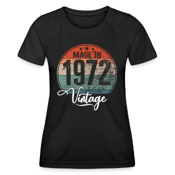 Vintage Made in 1972 Geburtsjahr 1972 Geburtstag - Frauen Funktions-T-Shirt - Schwarz - Vorne - AI Model Female 172 light (172cm)