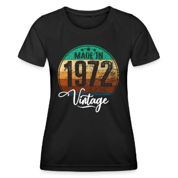 Vintage Made in 1972 Geburtsjahr 1972 Geburtstag - Frauen Funktions-T-Shirt - Schwarz - Vorne - AI Model Female 172 light (172cm)