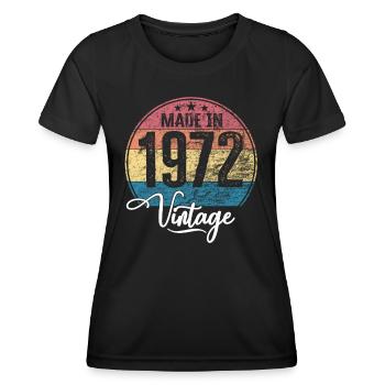 Vintage Made in 1972 Geburtsjahr 1972 Geburtstag - Frauen Funktions-T-Shirt - Schwarz - Vorne - AI Model Female 172 light (172cm)