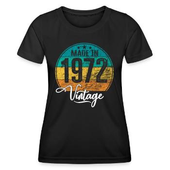Vintage Made in 1972 Geburtsjahr 1972 Geburtstag - Frauen Funktions-T-Shirt - Schwarz - Vorne - AI Model Female 172 light (172cm)