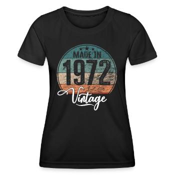 Vintage Made in 1972 Geburtsjahr 1972 Geburtstag - Frauen Funktions-T-Shirt - Schwarz - Vorne - AI Model Female 172 light (172cm)