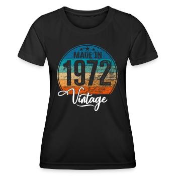 Vintage Made in 1972 Geburtsjahr 1972 Geburtstag - Frauen Funktions-T-Shirt - Schwarz - Vorne - AI Model Female 172 light (172cm)